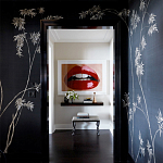 Обои ручная роспись Bamboo Special Colourway on Pitch dyed silk варинант исполнения - 1 | Loft Concept в Москве