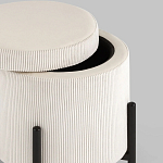 Молочный пуф на черных ножках SANJAY варинант исполнения - 3 | Loft Concept в Москве