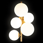 Бра с золотым основанием и 5-ю белыми шарообразными плафонами Bubble варинант исполнения - 1 | Loft Concept в Москве