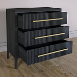 Комод Primo с 3 выдвижными ящиками Черный дуб варинант исполнения - 5 | Loft Concept в Москве