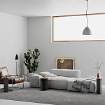 Стол журнальный цвета антрацит из 3-х частей со столешницами в виде геометрических элементов MUND ANTHRACITE варинант исполнения - 2 | Loft Concept в Москве