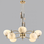 Люстра подвесная с 8-ю шарообразными плафонами из белого стекла с подвесками из камня и кисточками Agatelle варинант исполнения - 4 | Loft Concept в Москве