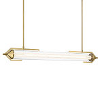 Подвесной светильник линейный золотого цвета с длинной цилиндрической стеклянной трубкой Eurofase варинант исполнения - 1 | Loft Concept в Москве