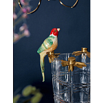 Ваза из прозрачного стекла с бронзовыми ножками и фигурками попугаев Eden Garden porcelain and bronze варинант исполнения - 3 | Loft Concept в Москве