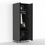 Двухдверный шкаф цвета графит Strict Lines варинант исполнения - 3 | Loft Concept в Москве