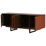 Комод с декором из кожи Orange Leather Chest of Drawers варинант исполнения - 3 | Loft Concept в Москве