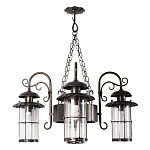 Уличная подвесная люстра с 4-мя цилиндрическими плафонами на цепях Elysian Lanterns варинант исполнения - 1 | Loft Concept в Москве