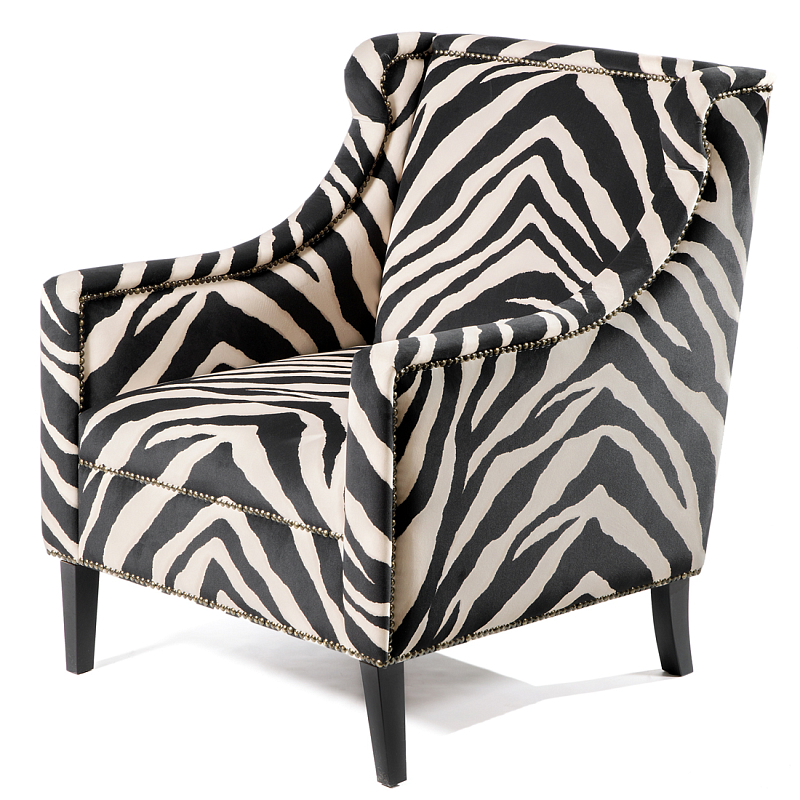 Кресло Chair Jenner Zebra Черно-белый Черный Кресло Chair Jenner Zebra Черно-белый Черный в Москве | Loft Concept