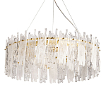 Люстра круглая с прозрачными стержнями разной длины Textured Glass Chandelier варинант исполнения - 1 | Loft Concept в Москве