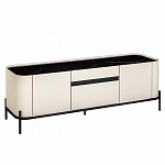 ТВ-тумба белая с чёрной столешницей с 2-мя дверками и ящиком San Marco варинант исполнения - 1 | Loft Concept в Москве