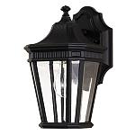 Настенный фонарь черного цвета с прозрачными стеклянным плафоном Feiss варинант исполнения - 6 | Loft Concept в Москве