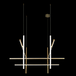 Люстра с 8-ю пересекающимися цилиндрическими плафонами на тонких тросах Trumpet tube варинант исполнения - 5 | Loft Concept в Москве