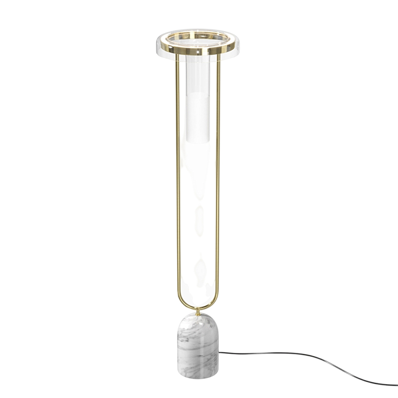 Напольный торшер светодионый Ikebana 3000К 24Вт Латунь Прозрачный в Москве | Loft Concept 