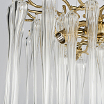 Люстра подвесная круглая в виде ветвей деревьев бронзового цвета с прозрачными подвесками-каплями Droplet Chandelier варинант исполнения - 5 | Loft Concept в Москве