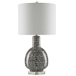 Настольная лампа с корпусом в форме амфоры и тканевым абажуром Warmth of Light варинант исполнения - 3 | Loft Concept в Москве