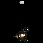 Подвесной светильник с прозрачными бирюзовыми стеклянными шарами и золотыми деталями Диаметр 43 Giopato & Coombes варинант исполнения - 2 | Loft Concept в Москве