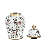 Ваза с нежным цветочным узором в пастельных тонах и крышкой с золотым акцентом Chinoiserie Ceramics варинант исполнения - 2 | Loft Concept в Москве