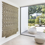 Панно на стену плетеное Макраме бежевый цвет  варинант исполнения - 6 | Loft Concept в Москве