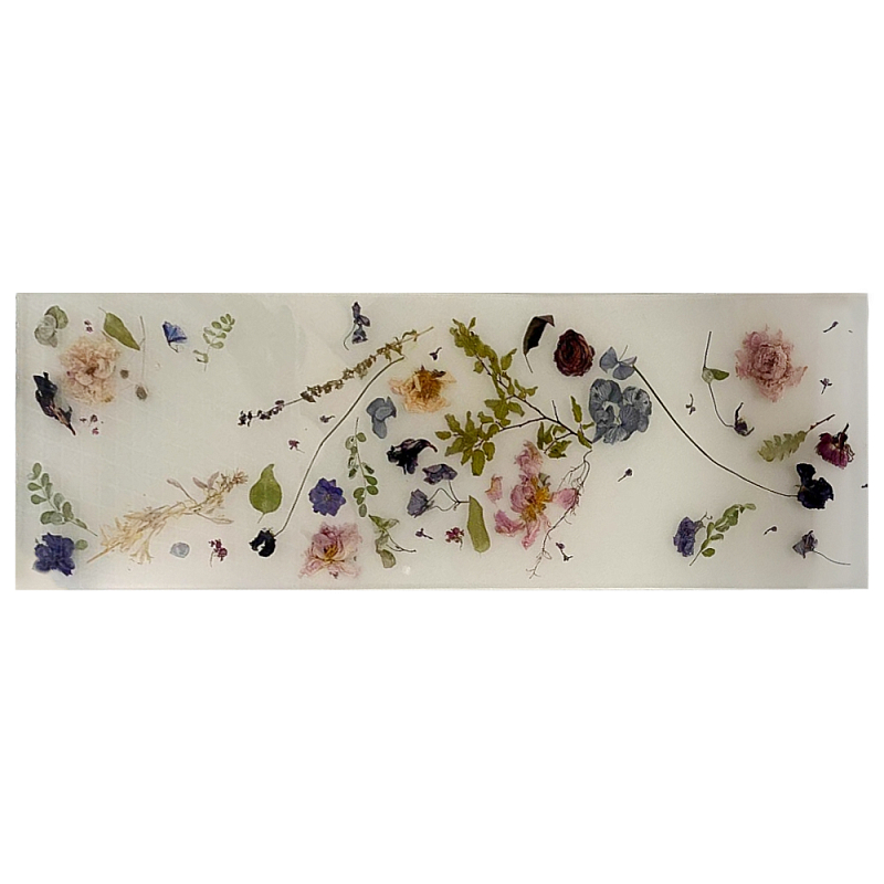          Epoxy Resin Flowers Bath Tray White     | Loft Concept 