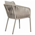 Стул серо-бежевый с декоративным плетением на спинке и подлокотниках Chair Weave варинант исполнения - 3 | Loft Concept в Москве