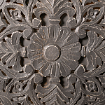 Деревянная тумба с резными ящиком и дверцей Azure Grey Wooden Nightstand варинант исполнения - 3 | Loft Concept в Москве