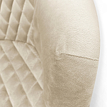 Барный стул со спинкой и подлокотниками на 4-х деревянных ножках Кремовый Велюр Ava Charm варинант исполнения - 4 | Loft Concept в Москве