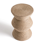 Приставной стол с отделкой из джута Juti D30 см варинант исполнения - 3 | Loft Concept в Москве