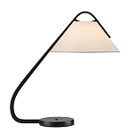 Настольная лампа с черным каркасом и белым тканевым абажуром в форме конуса Stylish Solution варинант исполнения - 3 | Loft Concept в Москве