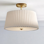 Потолочный светильник с белым плиссированным абажуром Ganglion варинант исполнения - 2 | Loft Concept в Москве