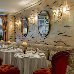 Обои ручная роспись Fishes Blue Pearl on Tarnished Silver gilded silk with pearlescent antiquing варинант исполнения - 7 | Loft Concept в Москве