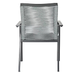 Стул темно-серый с высокой плетеной спинкой и сиденьем Braided Strength варинант исполнения - 4 | Loft Concept в Москве