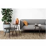 Кофейный столик с круглой столешницей на 3-х черных ножках Laconic Stylish Design варинант исполнения - 2 | Loft Concept в Москве