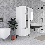 Комод белый с 4-мя дверцами на металлических ножках SPARK MULTIPURPOSE CABINET WHITE варинант исполнения - 5 | Loft Concept в Москве