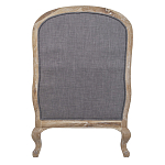 Кресло с пуфом с мягкой обивкой из льна Edward Armchair grey варинант исполнения - 3 | Loft Concept в Москве