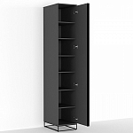 Шкаф-пенал с зеркальной дверцей и фасадом цвета графит Strict Lines варинант исполнения - 3 | Loft Concept в Москве