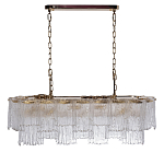 Люстра подвесная прямоугольная из рифленого стекла Fluted Glass Chandelier варинант исполнения - 2 | Loft Concept в Москве