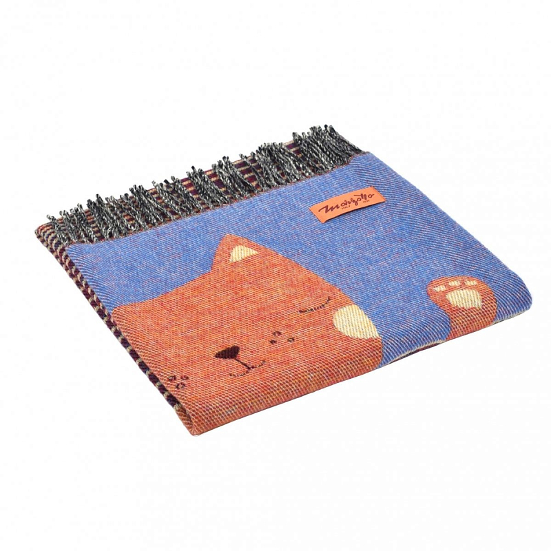 Плед CAT 1 Marzotto Синий Оранжевый в Москве | Loft Concept 