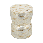 Приставной столик с мозаичным рисунком из раковин устриц Bone Inlay варинант исполнения - 4 | Loft Concept в Москве