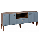 ТВ-тумба серая из массива бука с 2-мя дверками и ящиком Wenge Light варинант исполнения - 1 | Loft Concept в Москве