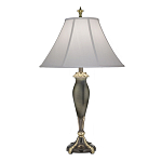 Настольная лампа с белым тканевым абажуром в форме колокола Stiffel варинант исполнения - 1 | Loft Concept в Москве