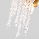 Бра с хрустальными прозрачными подвесками и круглым основанием золотого цвета FAIRYTREE Light варинант исполнения - 4 | Loft Concept в Москве