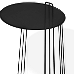 Стол журнальный круглый с серой столешницей из стекла на 4-х черных ножках Gray and Gold Marble варинант исполнения - 3 | Loft Concept в Москве