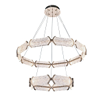 Люстра с 2-мя кольцами с текстурным природным рисунком IceFlame варинант исполнения - 8 | Loft Concept в Москве