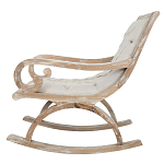 Кресло-качалка с мягкой обивкой из льна Ella Armchair beige варинант исполнения - 2 | Loft Concept в Москве