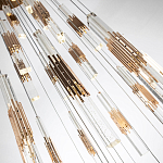 Люстра с прямоугольными плафонами из хрусталя Esme Rectangular Crystal Gold Chandelier варинант исполнения - 3 | Loft Concept в Москве