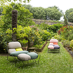 Дизайнерское разноцветное кресло на металлическом каркасе с подставкой для ног Poltronova Plasma Armchair варинант исполнения - 12 | Loft Concept в Москве