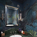 Обои ручная роспись Phuljhari Original colourway on Empire Blue dyed silk варинант исполнения - 1 | Loft Concept в Москве