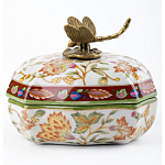 Фарфоровая шкатулка с бронзовой стрекозой Eden Garden варинант исполнения - 2 | Loft Concept в Москве