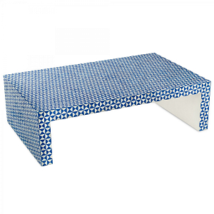 Стол синяя геометрия Bone Inlaid Design Rectangle Coffee Table