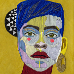 Картина с вышивкой Портрет wall panel People with the yellow ear 1 варинант исполнения - 1 | Loft Concept в Москве